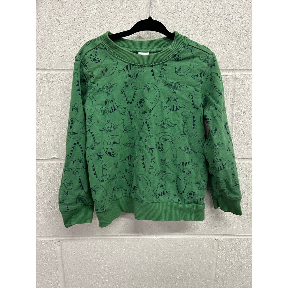 4t Boys Green long sleeve Sweater with Dinosaurs